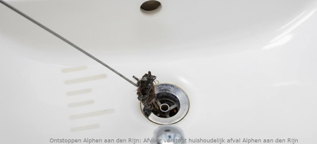 Afvoer verstopt huishoudelijk afval Alphen aan den Rijn